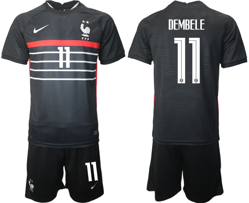 Cheap Men 2022 World Cup National Team France home black 11 Soccer Jerseys